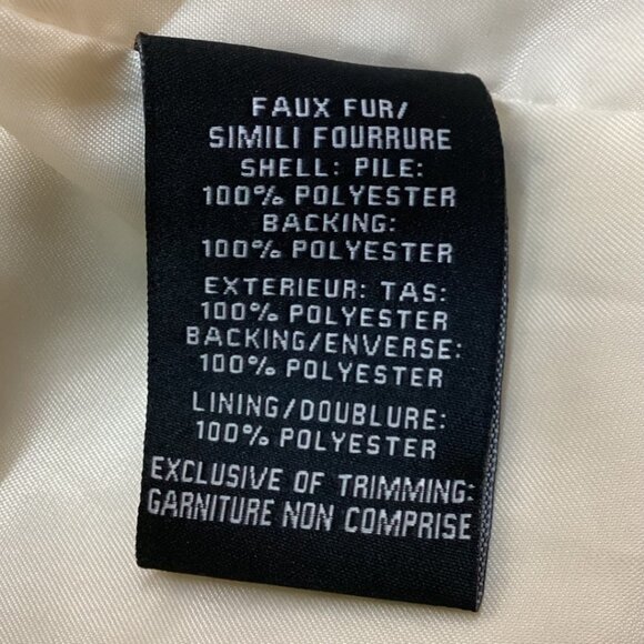 7 For All Man kind Cream Faux Fur Toggle Coat Teddy Sherpa Jacket Size Medium - Picture 4 of 8